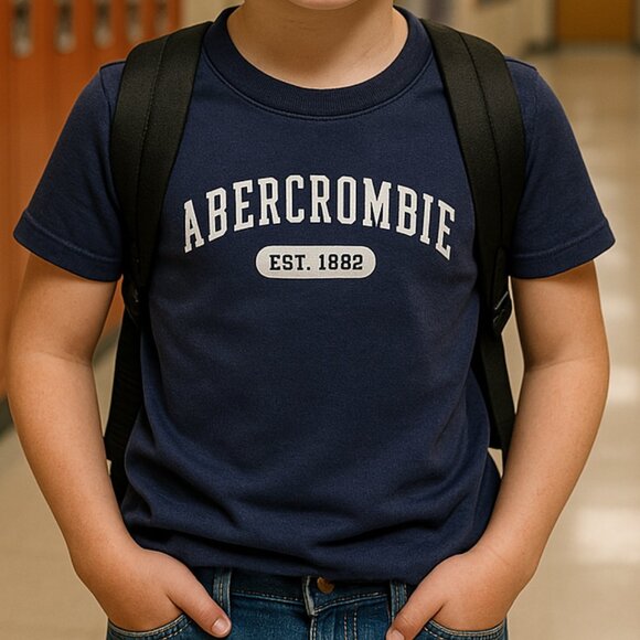 abercrombie Kids Graphic Tee Short Sleeve Crew Neck Est. 1892 Black Size 9-10 - Picture 1 of 11